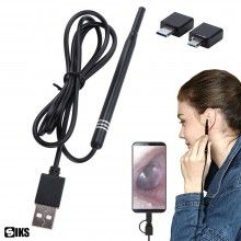 Camera Endoscopica SIKS Pentru Inspecite Ureche, Nas, Piele, 6 LED, Incarcare USB, Cu Dipslay Inclus de 4,3 Inch Si Accesorii...