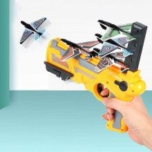 Pistol EDAR, Tip Lansator De Avioane De Jucarie, Cu 4 Avioane Incluse, Galben