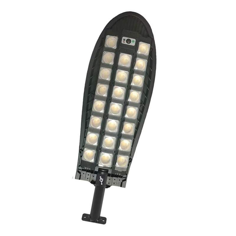 Lampa Solara Stradala W7103A-8 EDAR, Senzor De Miscare, Control prin Telecomanda, Panou Solar, 598 x Led, Negru