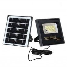 Proiector LED EDAR pentru Exterior, 15W, Panou Solar, Telecomanda, 108 LED-Uri, Grad de Proiectie IP 67, Incarcare Solara, Negru