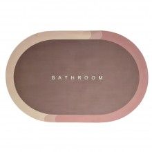 Covor de Baie Antiderapant SIKS, Model „Bathroom”, Oval, 90 x 60 cm, Rose