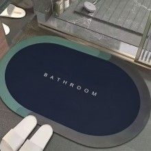 Covor de Baie Antiderapant SIKS, Model „Bathroom”, Oval, 90 x 60 cm, Bleumarin Covor de Baie Antiderapant SIKS, Model „Bathroom”, Oval, 90 x 60 cm, Bleumarin