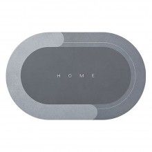 Covor de Baie Antiderapant SIKS, Model „Home”, Oval, 57 x 38 cm, Gri Deschis