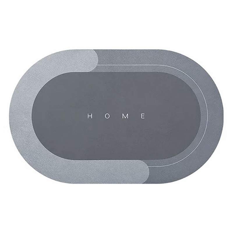 Covor de Baie Antiderapant SIKS, Model „Home”, Oval, 57 x 38 cm, Gri Deschis