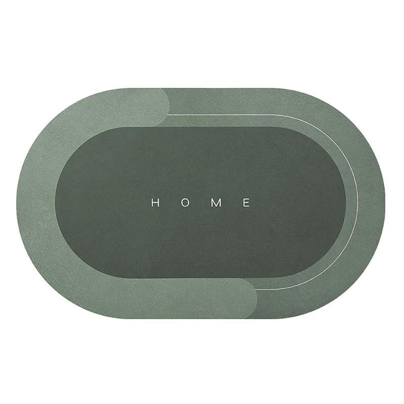 Covor de Baie Antiderapant SIKS, Model „Home”,Oval, 57 x 38 cm, Verde