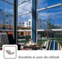 Folie Reflexiva SIKS Pentru Geamuri Interioare, Cu Efect De Oglinda, Protectie Solara UV, 60x300cm, Negru/Argintiu Folie Reflexiva SIKS Pentru Geamuri Interioare, Cu Efect De Oglinda, Protectie Solara UV, 60x300cm, Negru/Argintiu