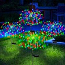 Set 2 x Lampa Solara SIKS, Fibra Optica, LED, Model Meduza, Multicolore Set 2 x Lampa Solara SIKS, Fibra Optica, LED, Model Meduza, Multicolore