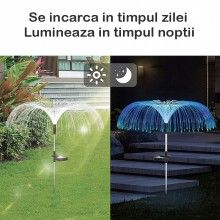 Set 2 x Lampa Solara SIKS, Fibra Optica, LED, Model Meduza, Multicolore Set 2 x Lampa Solara SIKS, Fibra Optica, LED, Model Meduza, Multicolore