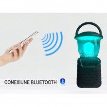 Boxa Tip Felinar Audio Bluetooth KTS118 SIKS, Led,Radio FM, Suport MP3, USB si Card TF, Negru