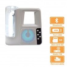Boxa Audio Bluetooth KTS1320 SIKS cu Lanterna, Radio FM, Suport MP3, USB si Card TF, Alb