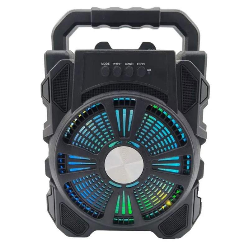 Boxa Portabila HF2170 SIKS, Stereo, 5V, USB, Acumulator, Mod Radio FM, Slot Card TF, Compatibila Microfon, Lumini LED, Negru