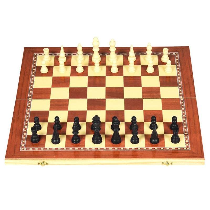 Joc 3 In 1 SIKS, Sah, Table, Dame, Cutie Lemn, 40x20cm Joc 3 In 1 SIKS, Sah, Table, Dame, Cutie Lemn, 40x20cm