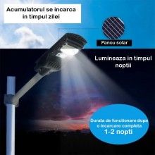 Lampa Solara Stradala SIKS, JTG50G, 50W, 48 Led- uri, cu Telecomanda Lampa Solara Stradala SIKS, JTG50G, 50W, 48 Led- uri, cu Telecomanda