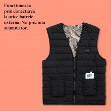 Vesta cu Caldura SIKS, USB, fara Acumulator, Negru, Marimea 3XL