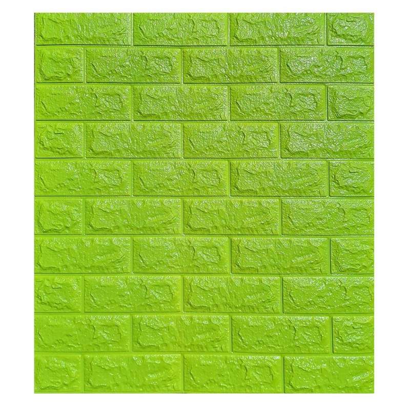 Tapet 3D Autoadeziv SIKS, Model Caramida in Relief, Verde, Design Modern, Rezistent la Apa, Usor de Curatat, Dimensiuni 77x70cm
