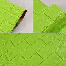 Tapet 3D Autoadeziv SIKS, Model Caramida in Relief, Verde, Design Modern, Rezistent la Apa, Usor de Curatat, Dimensiuni 77x70cm