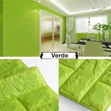 Tapet 3D Autoadeziv SIKS, Model Caramida in Relief, Verde, Design Modern, Rezistent la Apa, Usor de Curatat, Dimensiuni 77x70cm