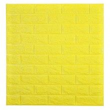Tapet 3D Autoadeziv SIKS, Model Caramida in Relief, Galben, Design Modern, Rezistent la Apa, Usor de Curatat, Dimensiuni 77x70cm