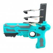 Pistol SIKS Tip Lansator De Avioane De Jucarie, Cu 4 Avioane Incluse, Albastru