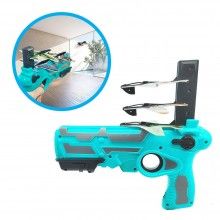 Pistol SIKS Tip Lansator De Avioane De Jucarie, Cu 4 Avioane Incluse, Albastru