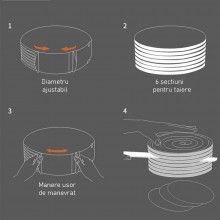 Inel ajustabil SIKS pentru tort, inox, 6 spatii pentru feliere, argintiu , 24 - 30 cm Inel ajustabil SIKS pentru tort, inox, 6 spatii pentru feliere, argintiu , 24 - 30 cm