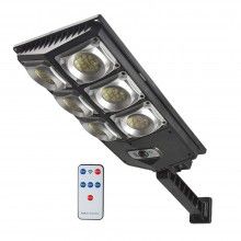 Lampa Solara Stradala W789A3 SIKS, Cu 6 Casete, Stalp Solar De Exterior, Control de la Distanta, Senzor de Lumina si Senzor d...