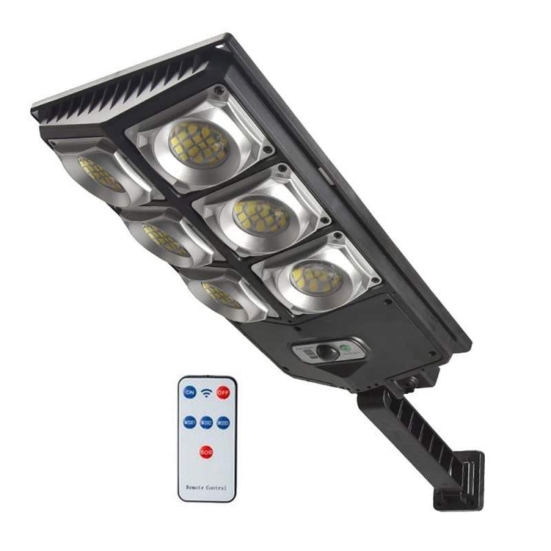 Lampa Solara Stradala W789A3 SIKS, Cu 6 Casete, Stalp Solar De Exterior, Control de la Distanta, Senzor de Lumina si Senzor d...