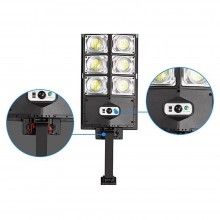 Lampa Solara Stradala W789A3 SIKS, Cu 6 Casete, Stalp Solar De Exterior, Control de la Distanta, Senzor de Lumina si Senzor d...