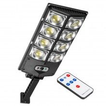 Lampa Solara Stradala W789A4 SIKS, Cu 8 Casete, Stalp Solar De Exterior, Control de la Distanta, Senzor de Lumina si Senzor d...