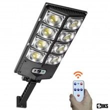 Lampa Solara Stradala W789A4 SIKS, Cu 8 Casete, Stalp Solar De Exterior, Control de la Distanta, Senzor de Lumina si Senzor d...