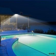 Proiector LED EDAR, pentru Exterior, Panou Solar, Putere 100W, Grad de Protectie IP 67, Control prin Telecomanda, Incarcare S...