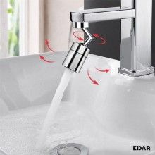 Extensie Robinet Dublu Pivotanta EDAR, Cu Cot, Filtrare a Apei, Miez Ceramic, Debit 4.5 L/Min, Doua Moduri de Stropire, Rotir...