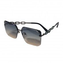 Ochelari De Soare Polarizati M21 SIKS Cu Lentile In Gratient Negru/Maro, Insertie Brat Tip Lant Verde, De Condus, Toc Cadou