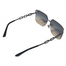Ochelari De Soare Polarizati M21 SIKS Cu Lentile In Gratient Negru/Maro, Insertie Brat Tip Lant Verde, De Condus, Toc Cadou