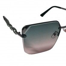 Ochelari De Soare Polarizati M21 SIKS Cu Lentile In Gratient Negru/Maro, Insertie Brat Tip Lant Verde, De Condus, Toc Cadou