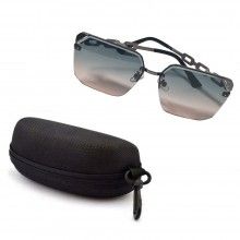 Ochelari De Soare Polarizati M21 SIKS Cu Lentile In Gratient Negru/Maro, Insertie Brat Tip Lant Verde, De Condus, Toc Cadou