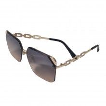 Ochelari De Soare Polarizati M22 SIKS Cu Lentile In Gradient Negru/Maro, Insertie Brat Tip Lant Alb, De Condus + Toc Cadou