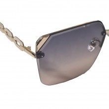 Ochelari De Soare Polarizati M22 SIKS Cu Lentile In Gradient Negru/Maro, Insertie Brat Tip Lant Alb, De Condus + Toc Cadou