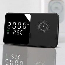 Ceas Desteptator EDAR Model W5, Acumulator, Functii de Alarma, Calendar, Termometru si Incarcare WIreless, Suport, Negru Ceas Desteptator EDAR Model W5, Acumulator, Functii de Alarma, Calendar, Termometru si Incarcare WIreless, Suport, Negru