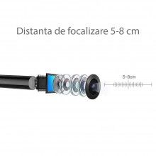 Camera Endoscop EDAR, Ideala pentru Telefon, Instalatii, Grad de Protectie IP67, 6 x LED, Lumina Ajustabila, Conexiune USB/Mi...