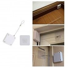 Inchizator Automat EDAR pentru Usi, Ferestre, Franghie de Otel 1,2 m, Putere 1200N, Banda Dublu Adeziva Preaplicata, Culoare Alb Inchizator Automat EDAR pentru Usi, Ferestre, Franghie de Otel 1,2 m, Putere 1200N, Banda Dublu Adeziva Preaplicata, Culoare Alb