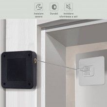 Inchizator Automat EDAR pentru Usi, Ferestre, Franghie de Otel 1,2 m, Putere 1200N, Banda Dublu Adeziva Preaplicata, Culoare ...