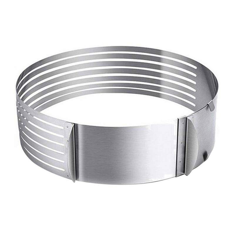 Inel Ajustabil EDAR pentru Tort, 6 Spatii pentru Feliere Blat, Diametru 24 - 30 cm, Inox, Argintiu Inel Ajustabil EDAR pentru Tort, 6 Spatii pentru Feliere Blat, Diametru 24 - 30 cm, Inox, Argintiu
