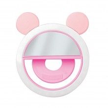 Lampa Led Roz SIKS, Selfie Ring Urs, Lumina Portabila Pentru Telefon
