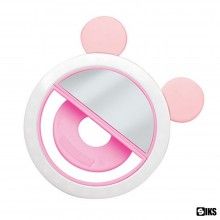 Lampa Led Roz SIKS, Selfie Ring Urs, Lumina Portabila Pentru Telefon