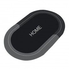 Covor de Baie Antiderapant SIKS, Model „Home”, Substrat Absorbant, Covoras cu Uscare Rapida, Oval, 77 x 48 cm, Negru