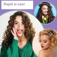 Set 10 Bigudiuri SIKS®, flexibile, pentru parul uscat-umed, mov, nr 4