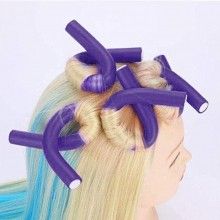 Set 10 Bigudiuri SIKS® flexibile pentru parul uscat-umed, mov, nr 1