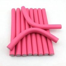 Set 10 Bigudiuri SIKS®, flexibile si confortabile, numarul 1, culoarea roz