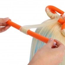 Set 10 Bigudiuri SIKS, aplicare pe parul umed/uscat, flexibile, numarul 1, culoarea Portocaliu